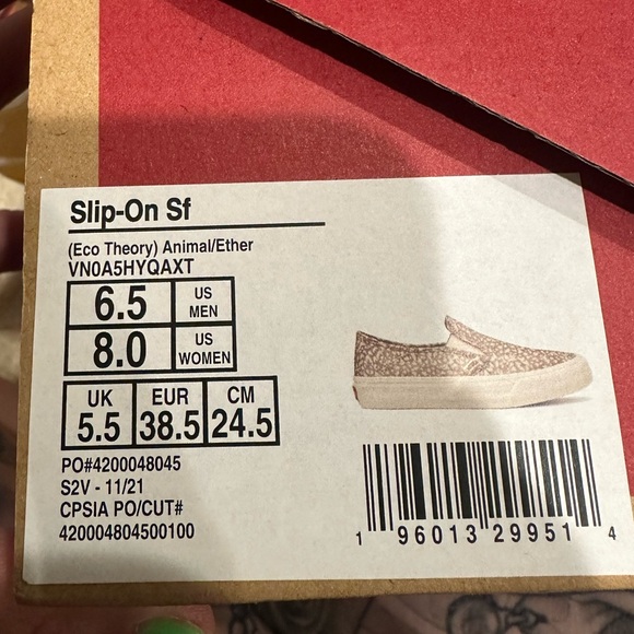 Vans Slip-On Sf Sneaker (Eco Theory) Animal/Ether π New π & Never Worn π - Picture 13 of 17